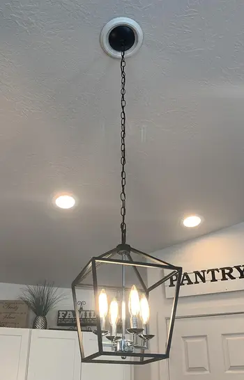 another reviewer's single pendant light after using the conversion kit